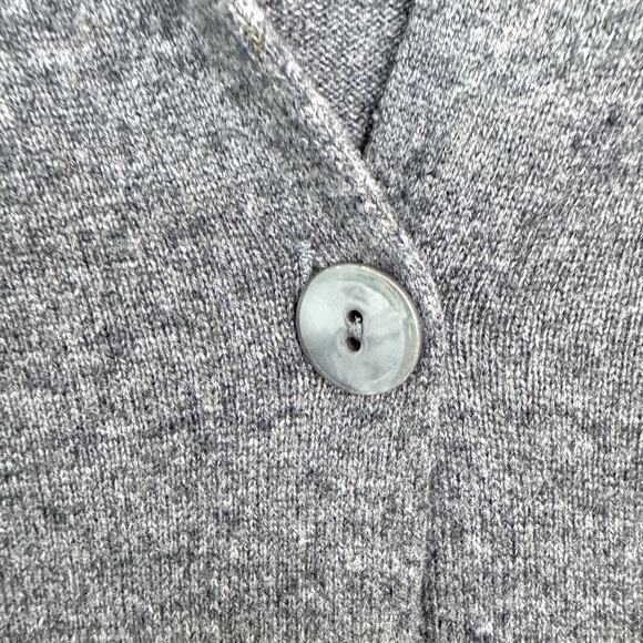 Asha Womens Cardigan Size L 100% Cashmere Minimal Knit Winter Classic Gray - Picture 3 of 8